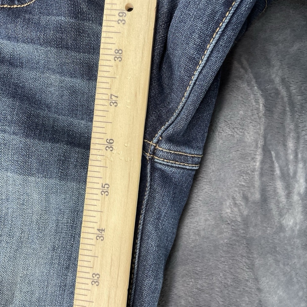 American Eagle Womens Jeans Blue Size 0 Long Kick Boot Denim Dark Wash Distress - Picture 9 of 11
